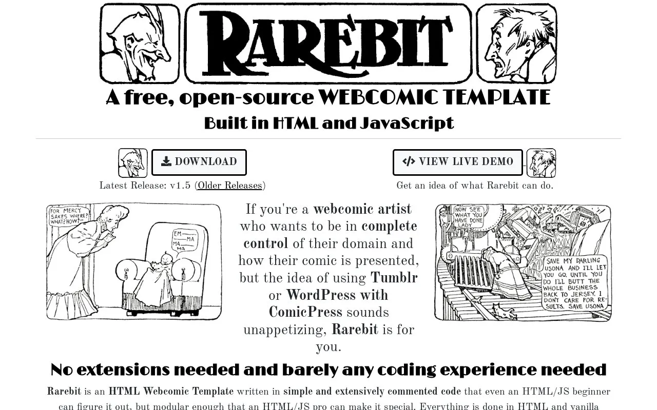 Rarebit homepage screenshot