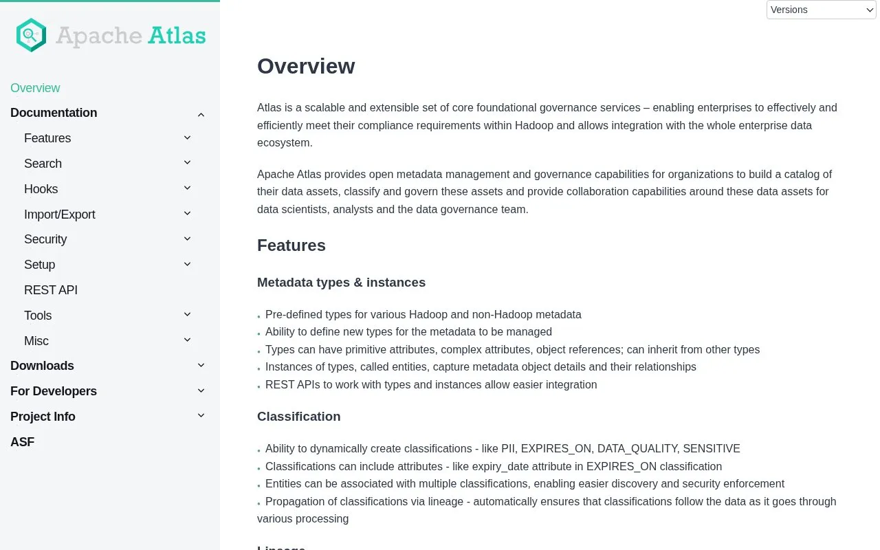 Apache Atlas homepage screenshot