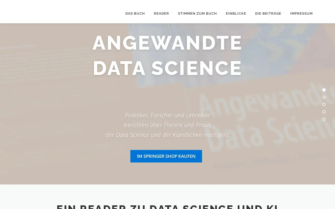 Angewandte Data Science homepage screenshot