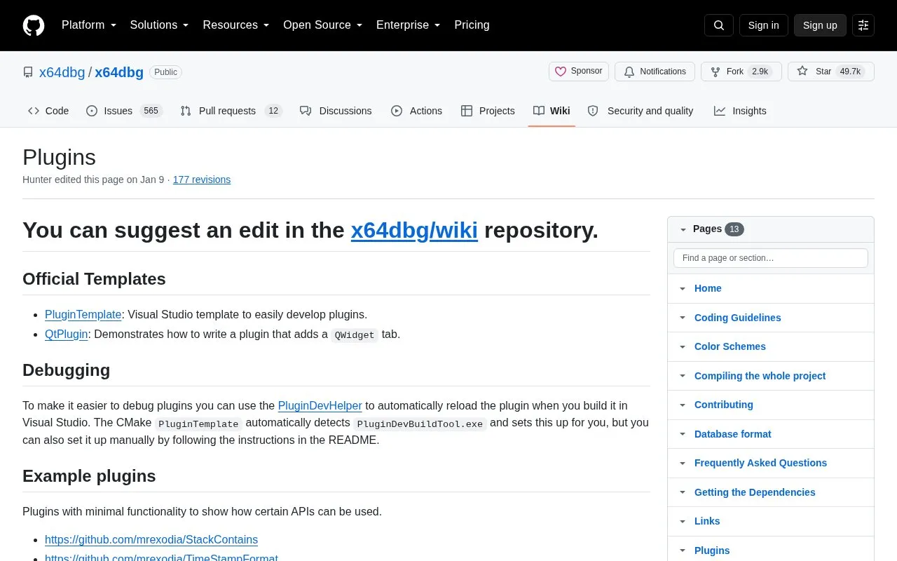 Plugins homepage screenshot