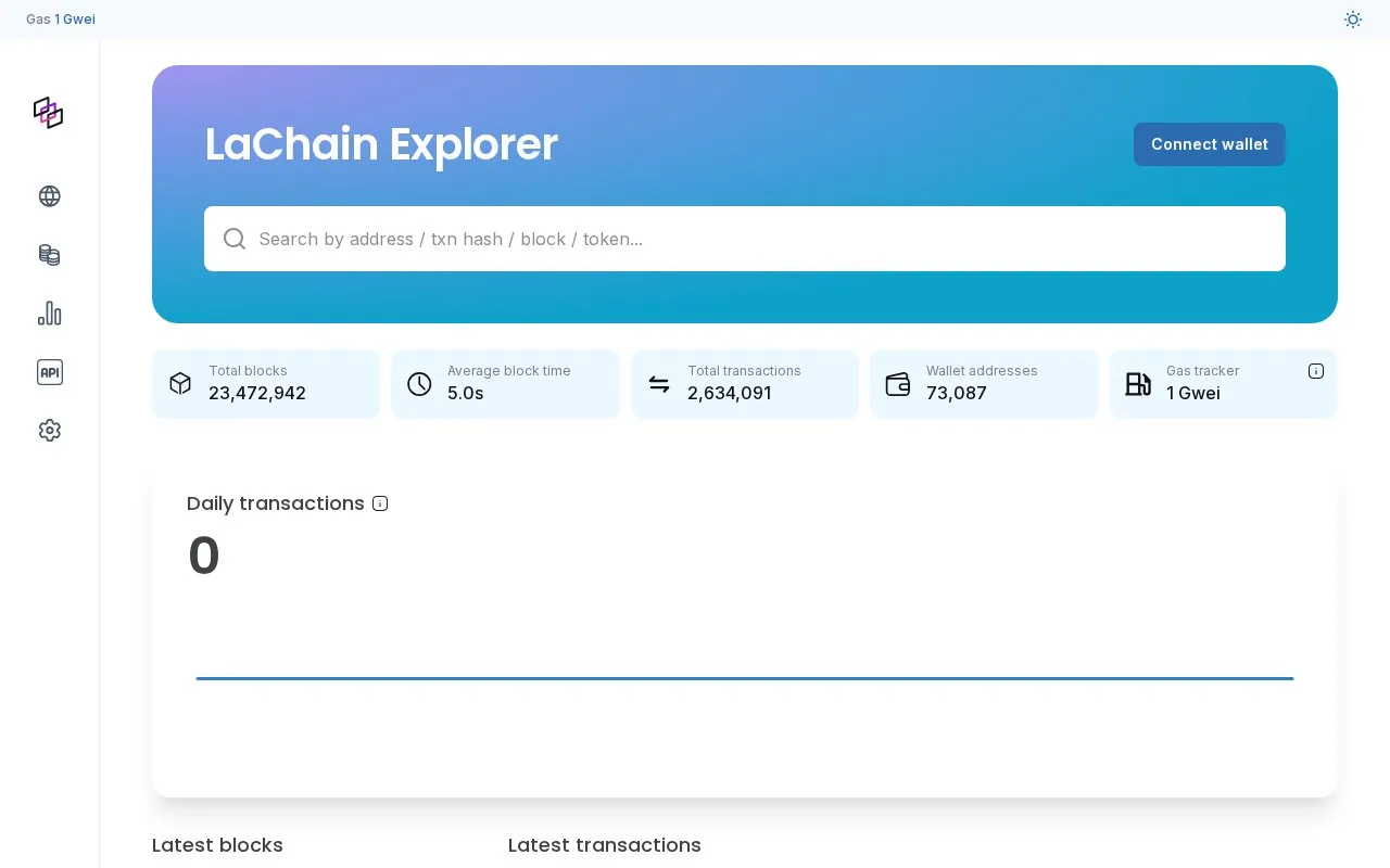 LaChain — LaChain Explorer homepage screenshot