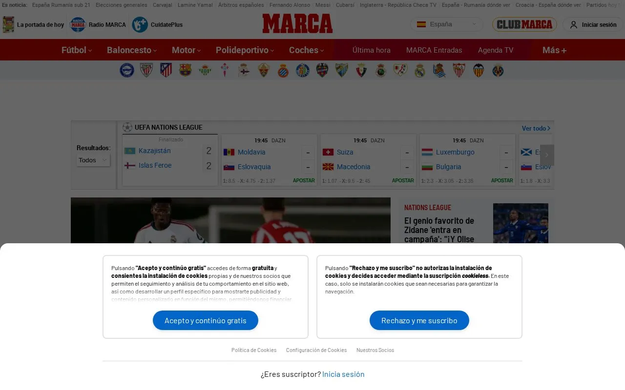 MARCA homepage screenshot