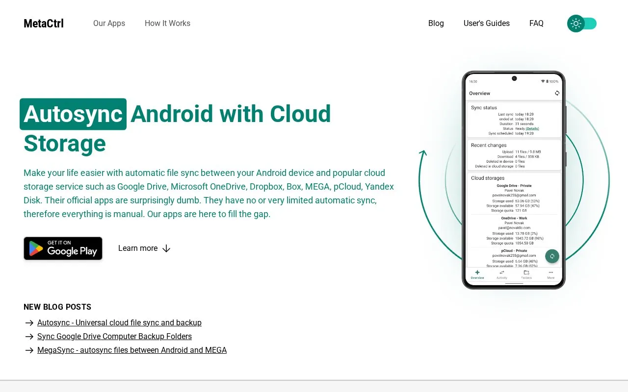 MetaCTRL homepage screenshot