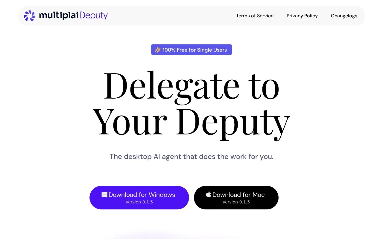 MultiplaiDeputy homepage screenshot