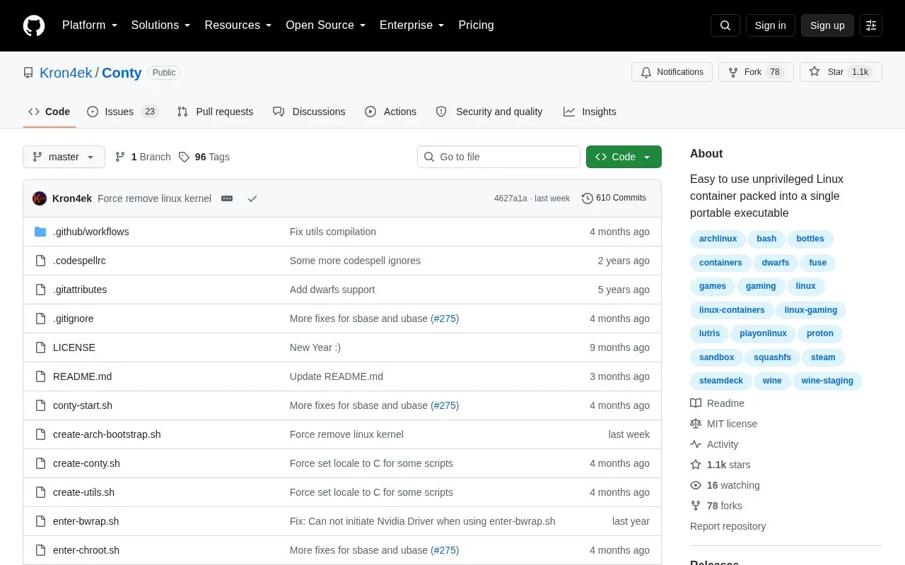 Conty homepage screenshot