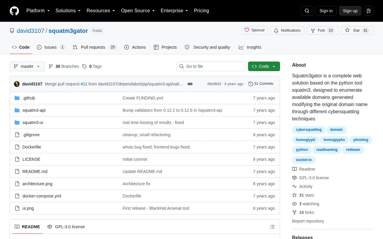 Squatm3gator homepage screenshot