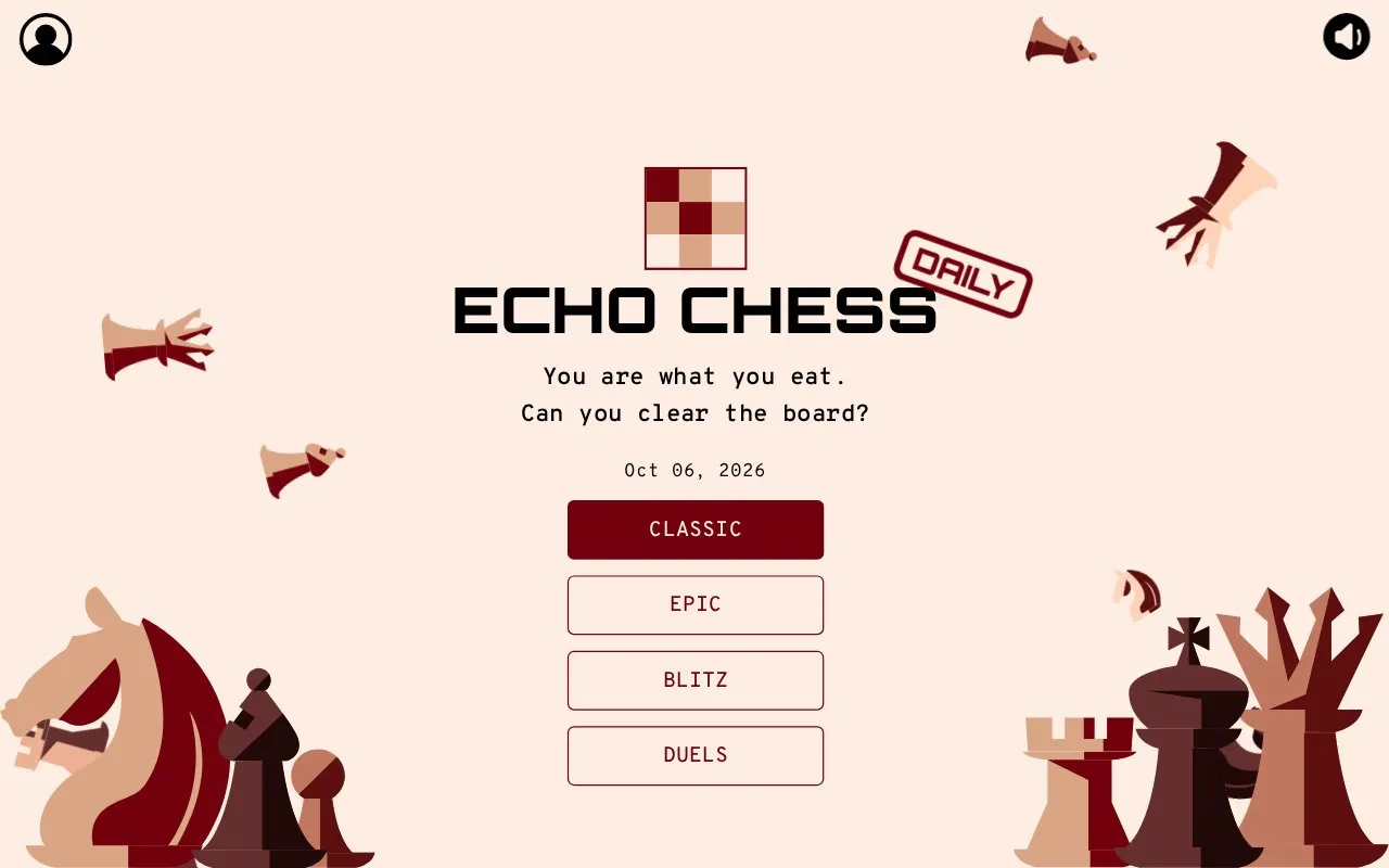 Echo Chess homepage screenshot