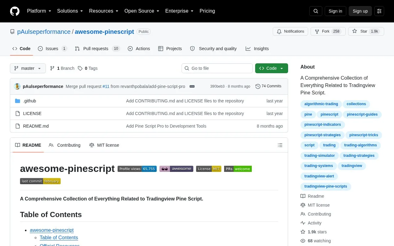 Index homepage screenshot