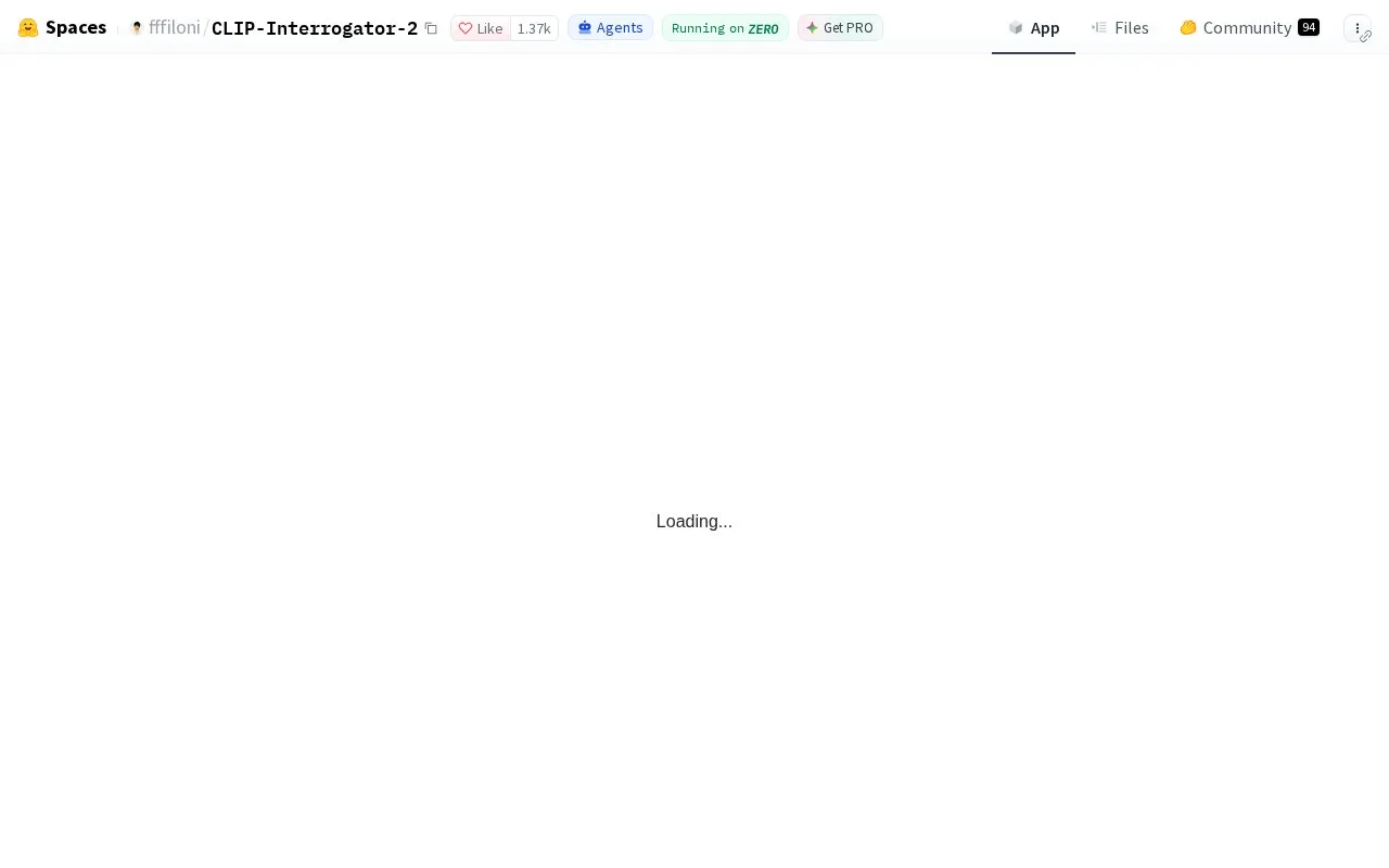 CLIP Interrogator homepage screenshot