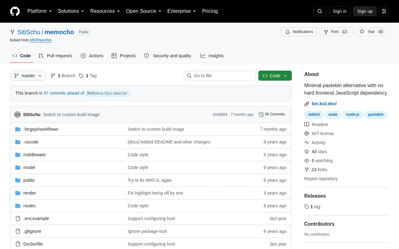 Memocho homepage screenshot
