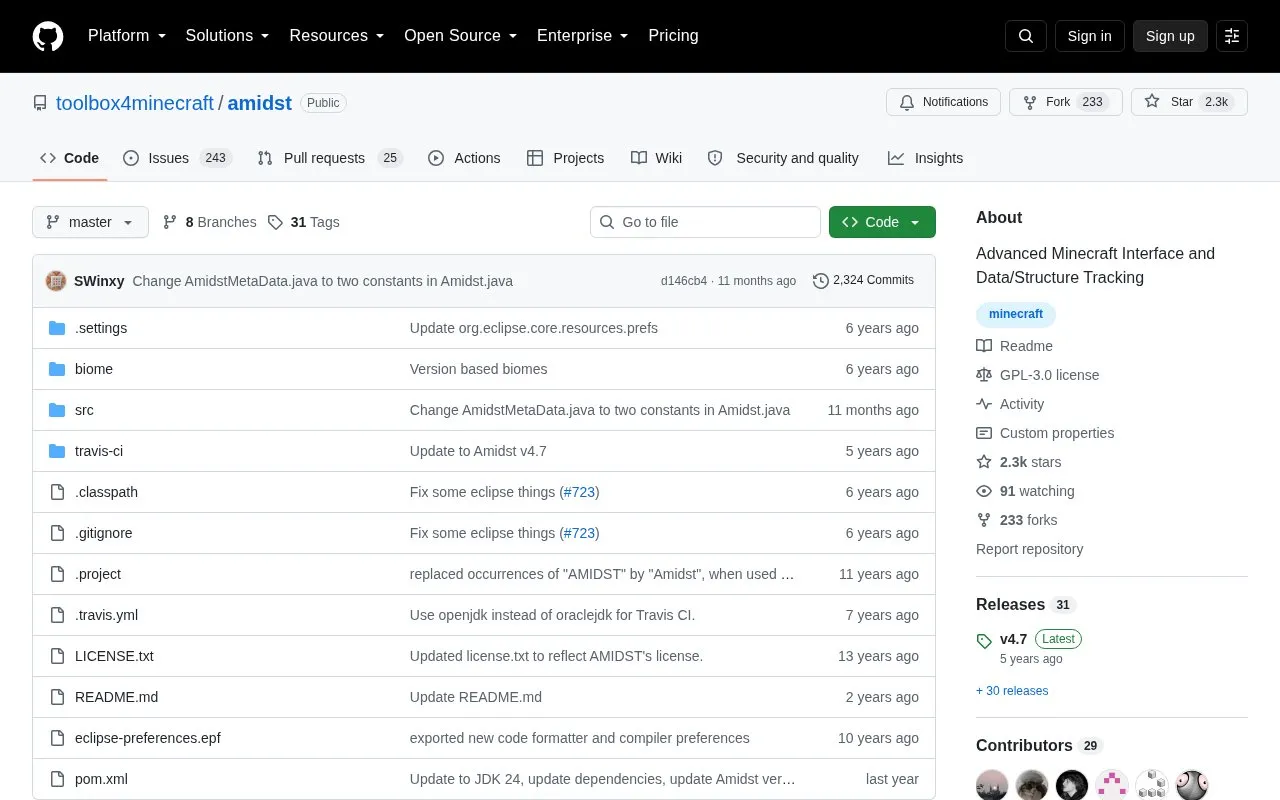 Amidst homepage screenshot
