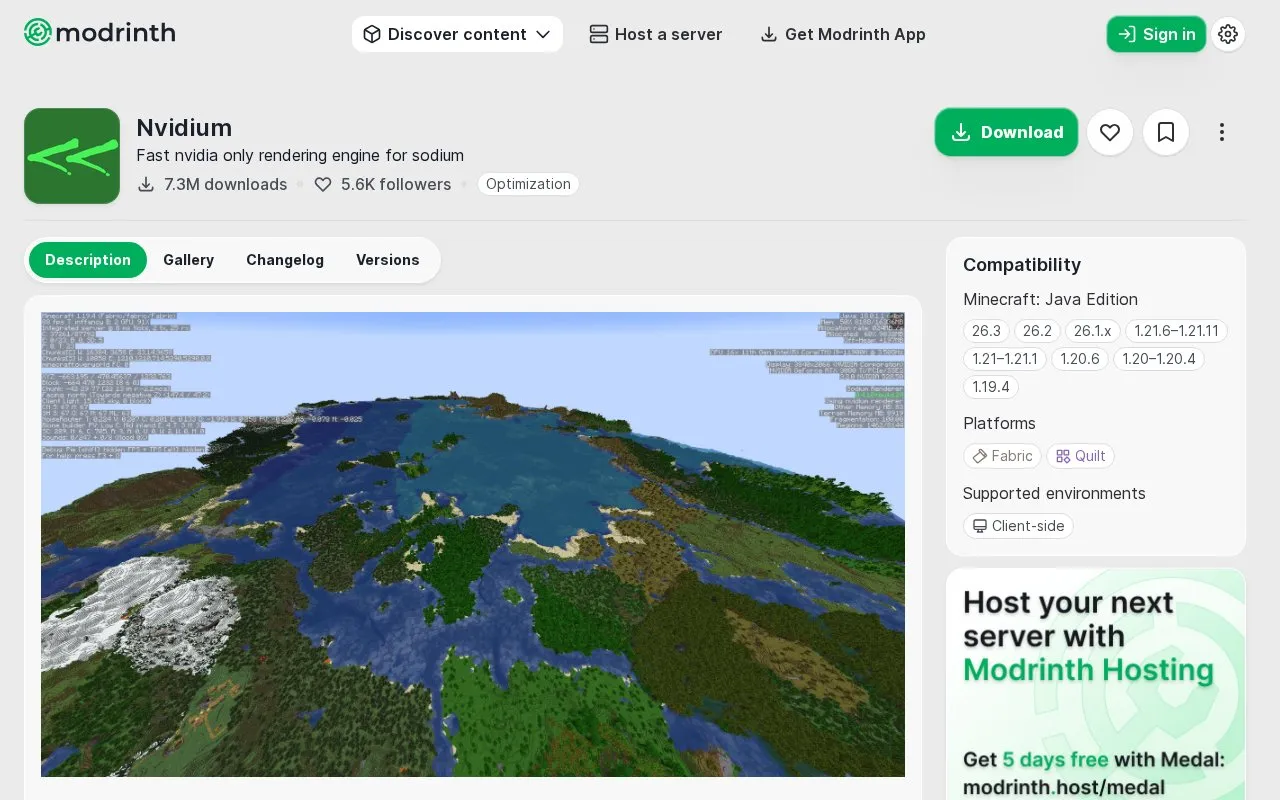 Nvidium homepage screenshot