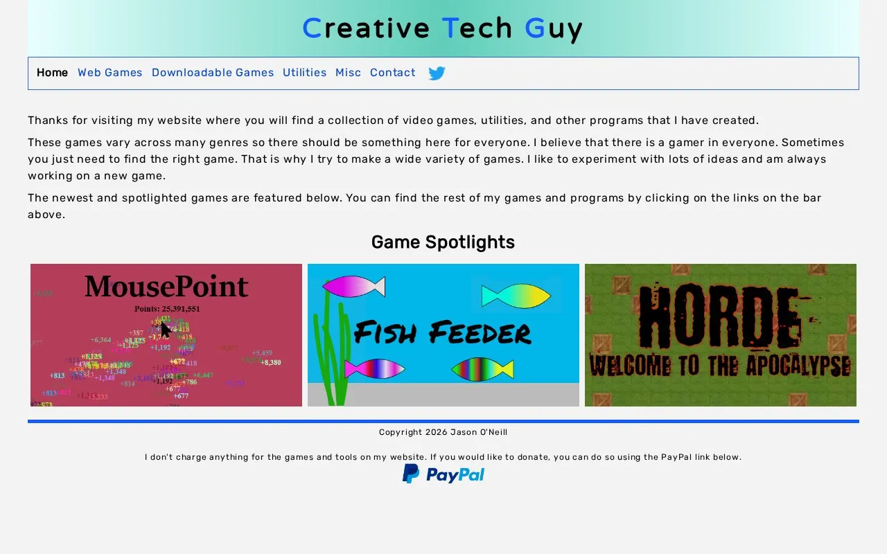 Creative Tech Guy homepage screenshot