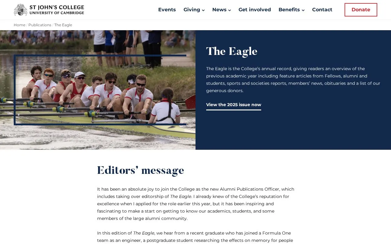 The Eagle homepage screenshot