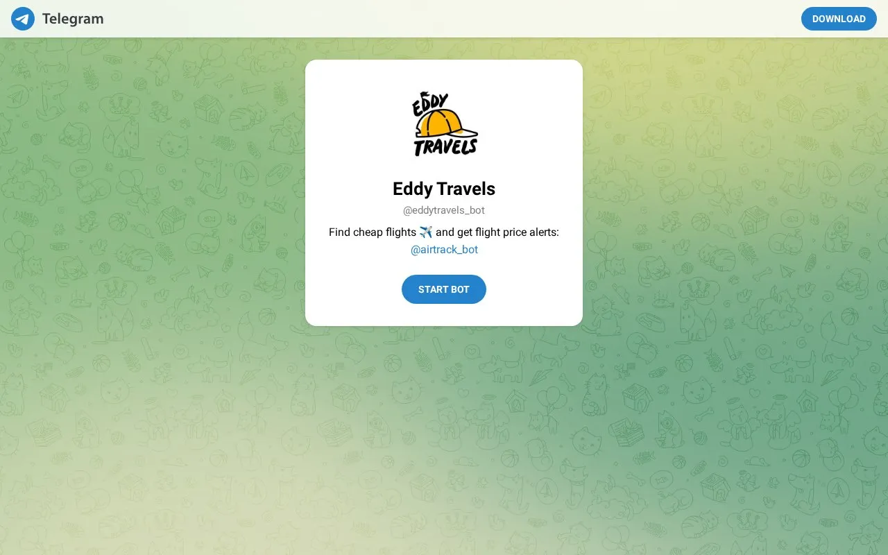 @eddytravels_bot homepage screenshot
