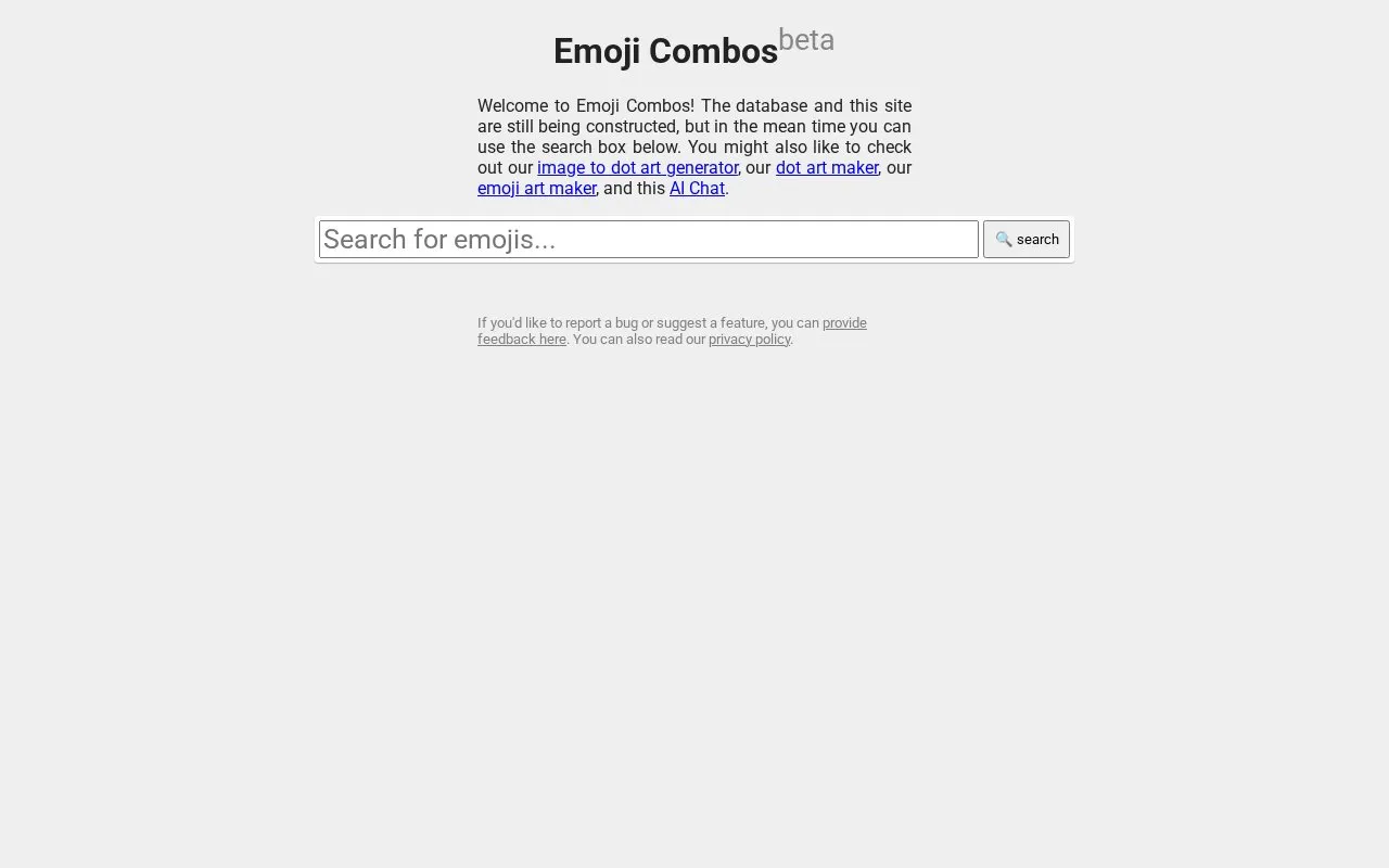 EmojiCombos homepage screenshot
