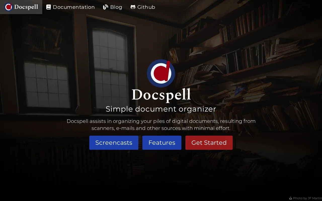 - Docspell homepage screenshot