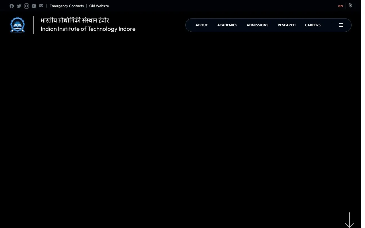 Indian Institute of Technology, Indore homepage screenshot