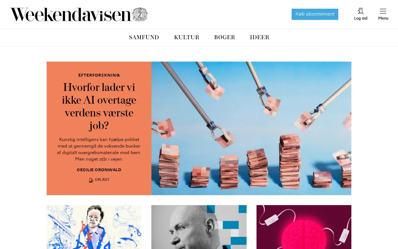 Weekendavisen homepage screenshot