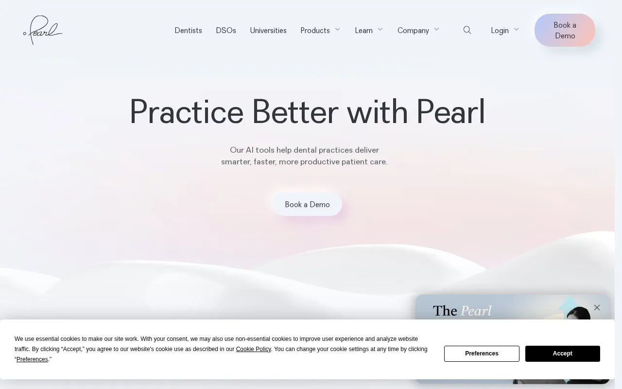 Pearl homepage screenshot