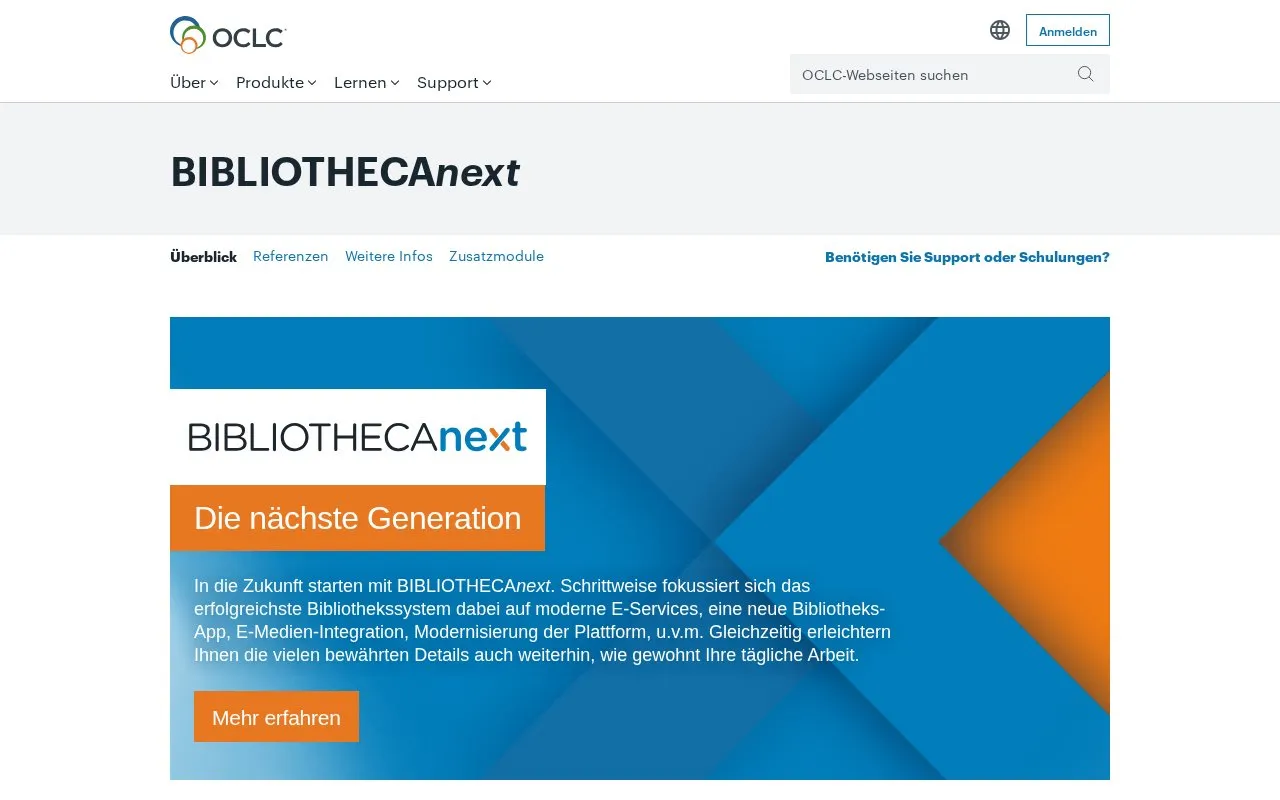 BIBLIOTHECAnext homepage screenshot