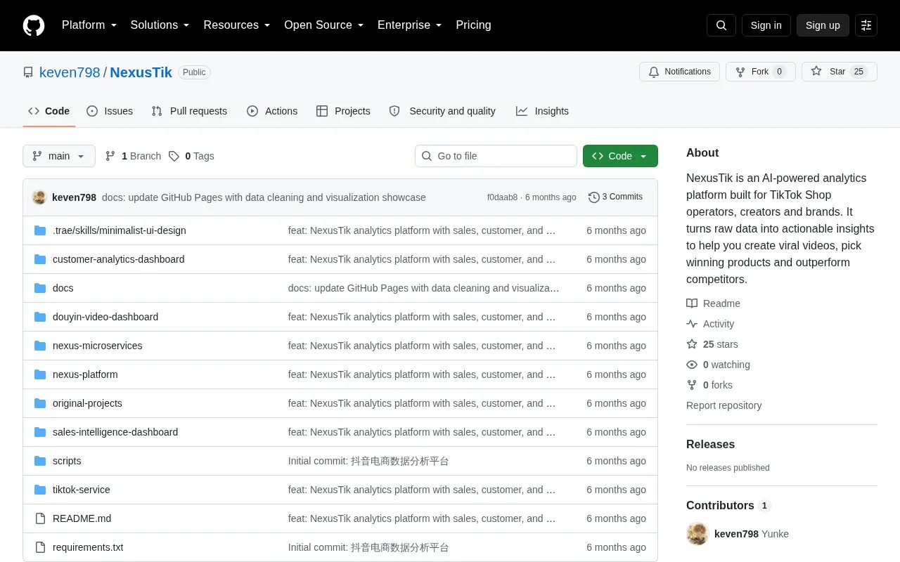 NexusTik homepage screenshot