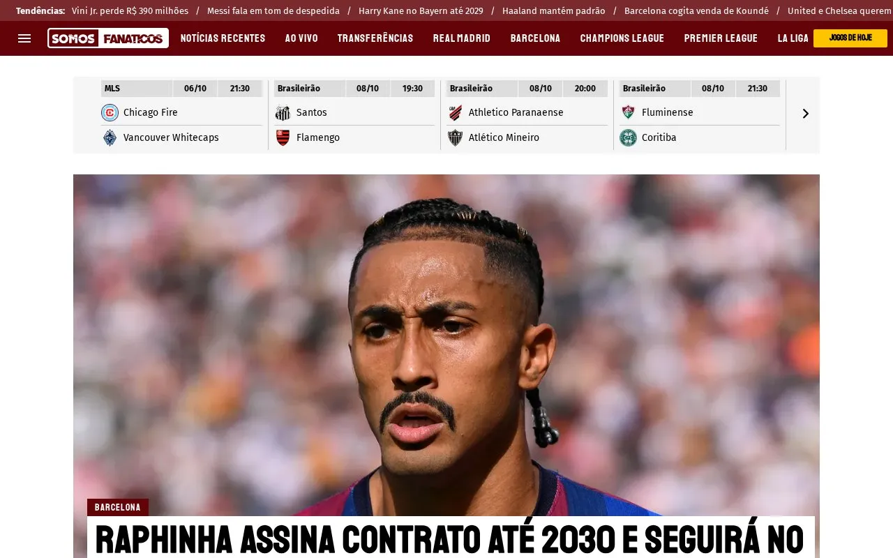 Somos Fanáticos homepage screenshot