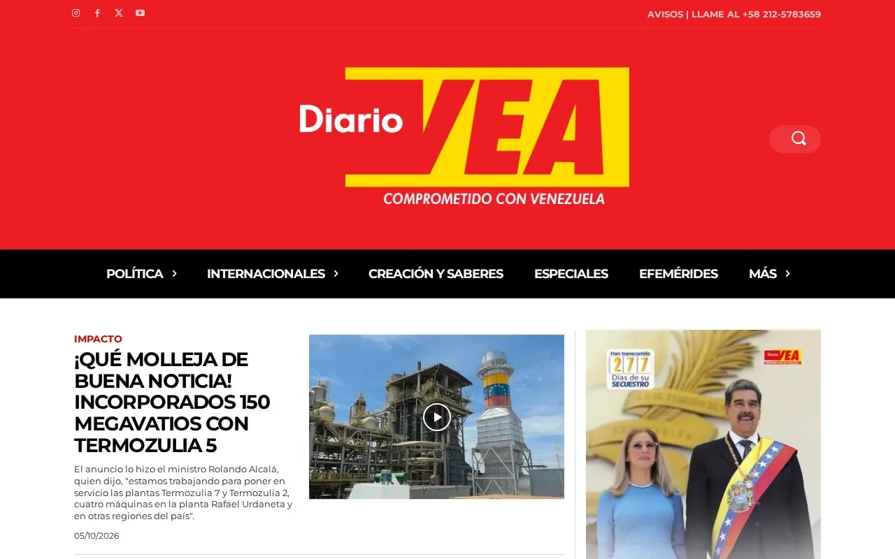 Diario VEA homepage screenshot
