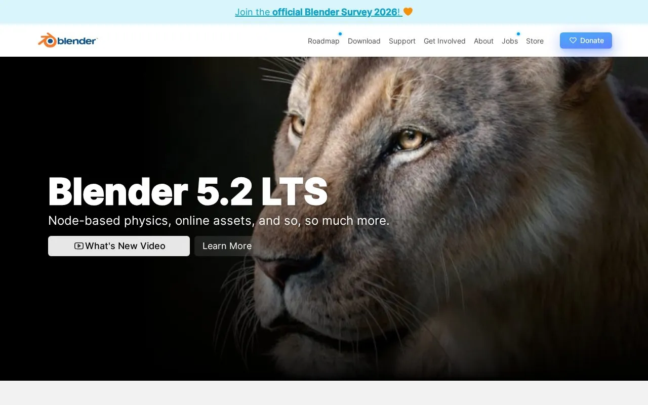 Blender homepage screenshot
