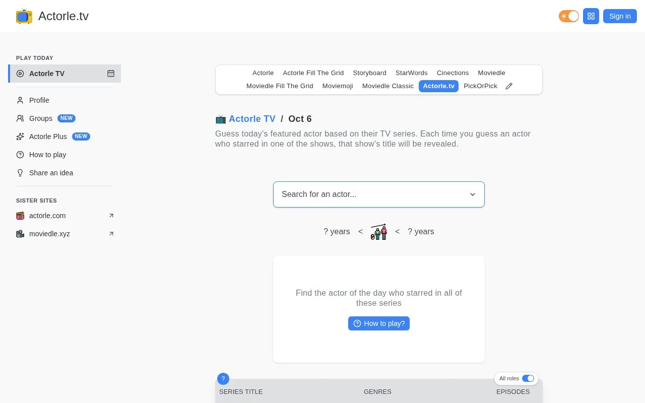 TV homepage screenshot