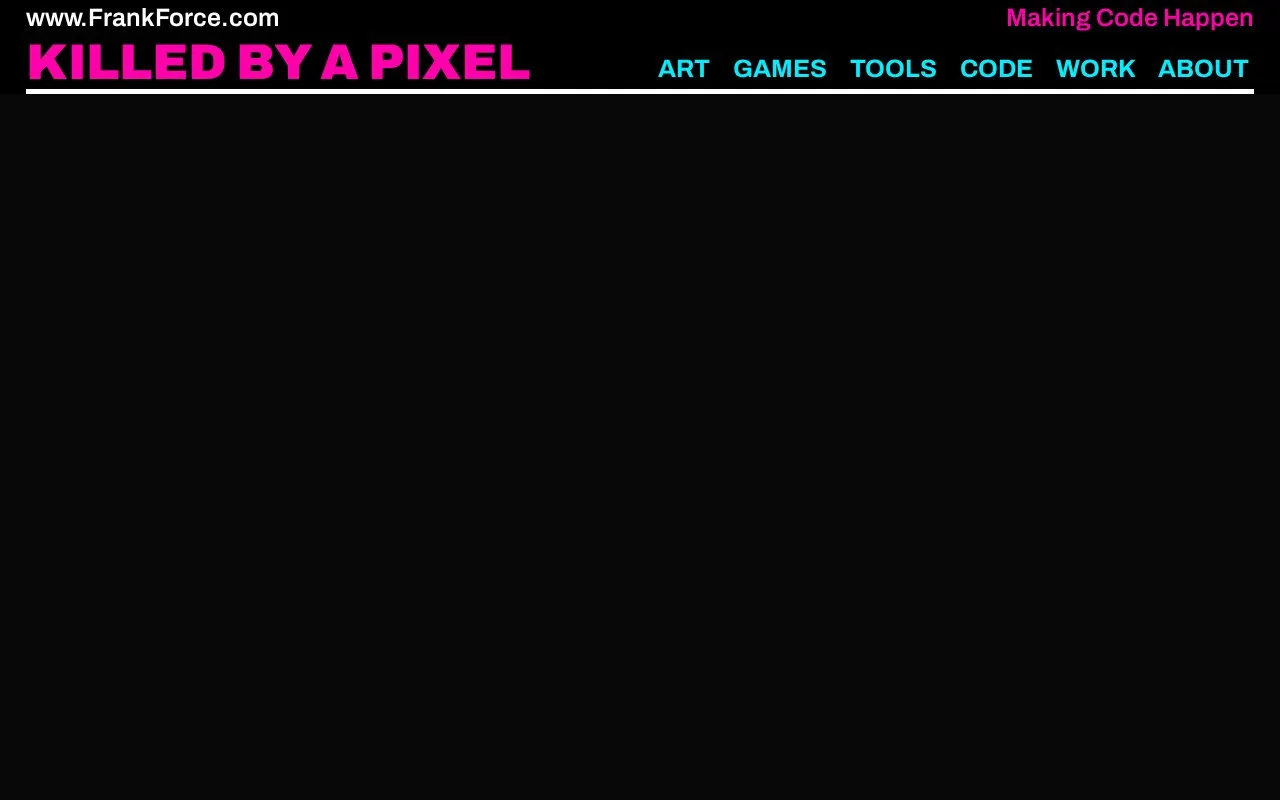 Killed By A Pixel homepage screenshot