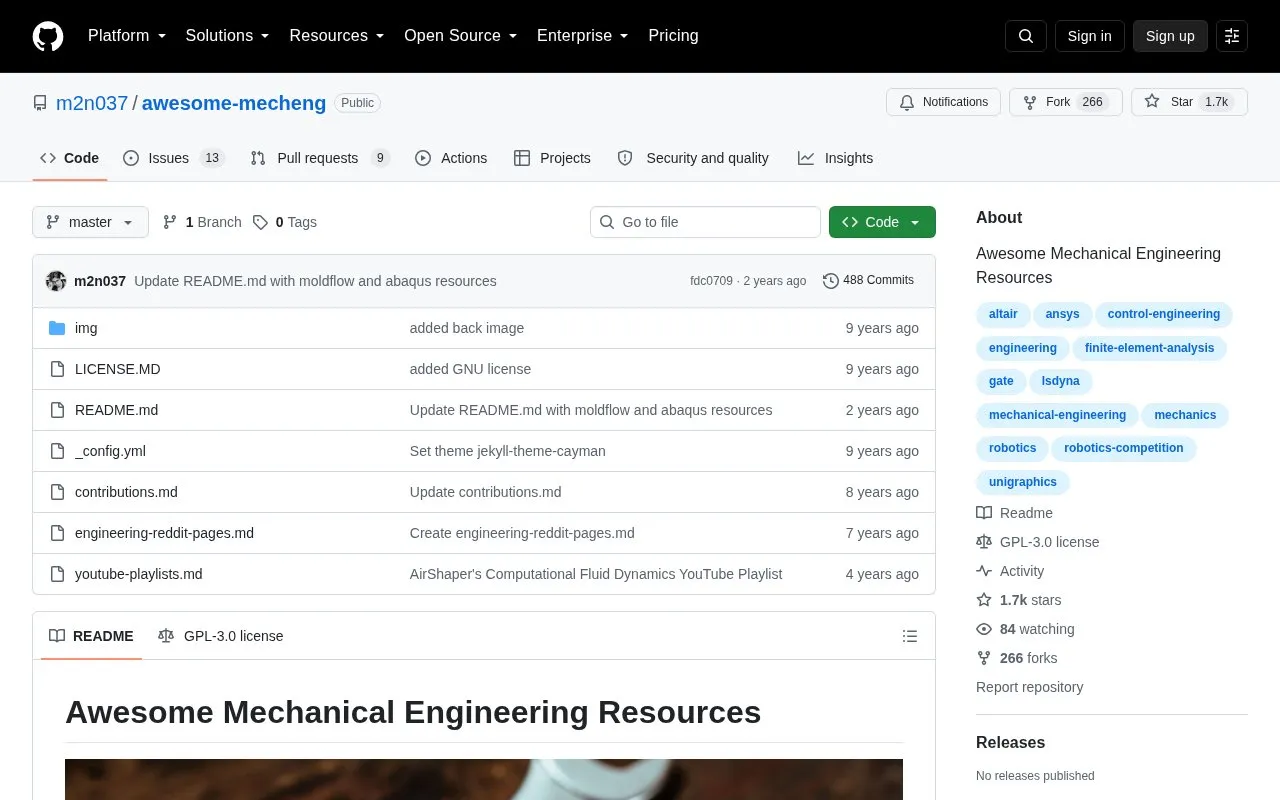 Awesome Mecheng homepage screenshot