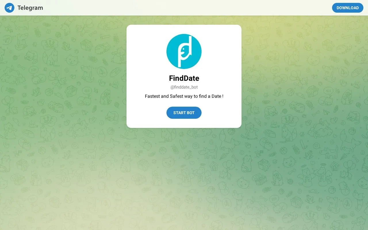 @finddate_bot homepage screenshot