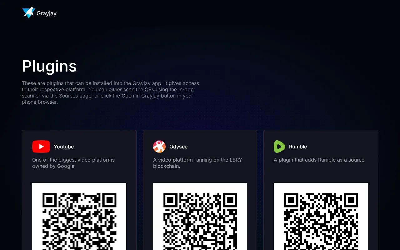Plugins homepage screenshot