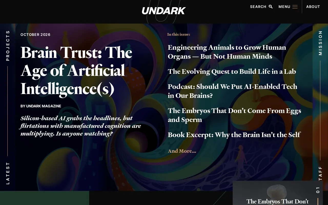 Undark homepage screenshot