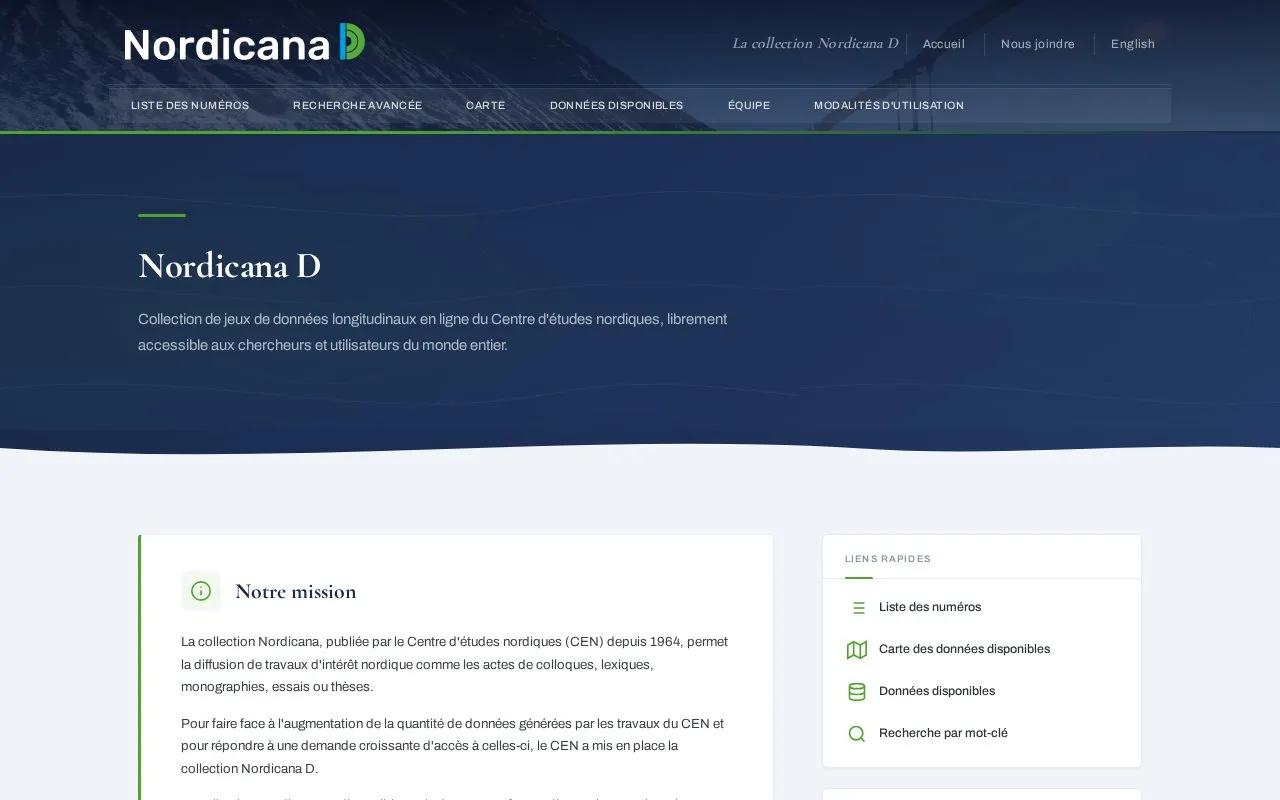 Nordicana D homepage screenshot