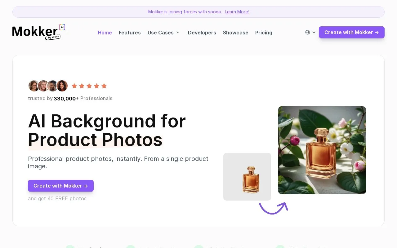 Mokker AI homepage screenshot