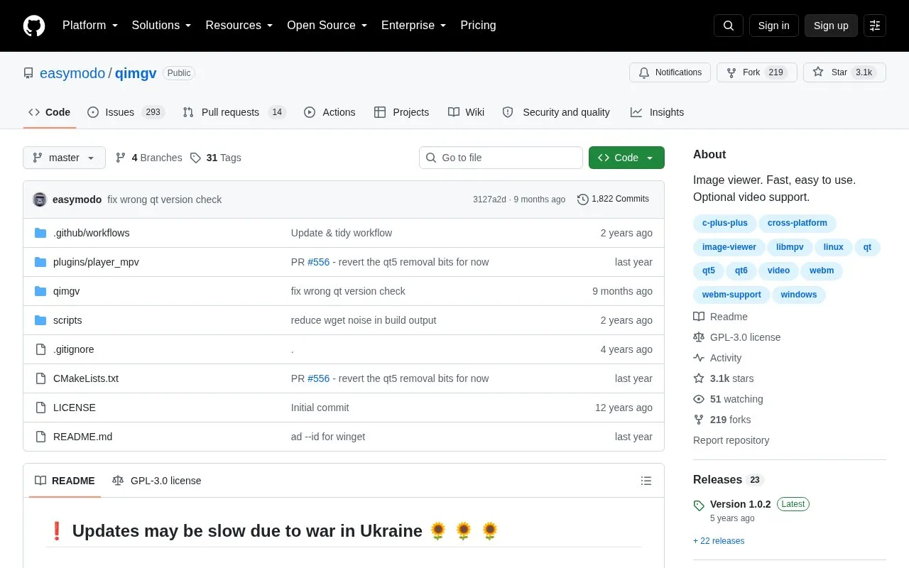 qimgv homepage screenshot