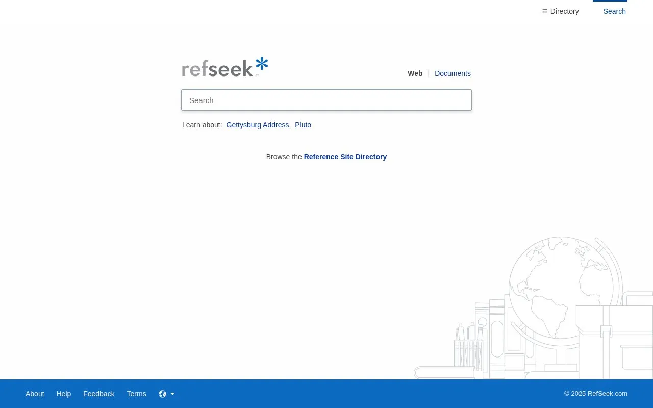 Refseek homepage screenshot