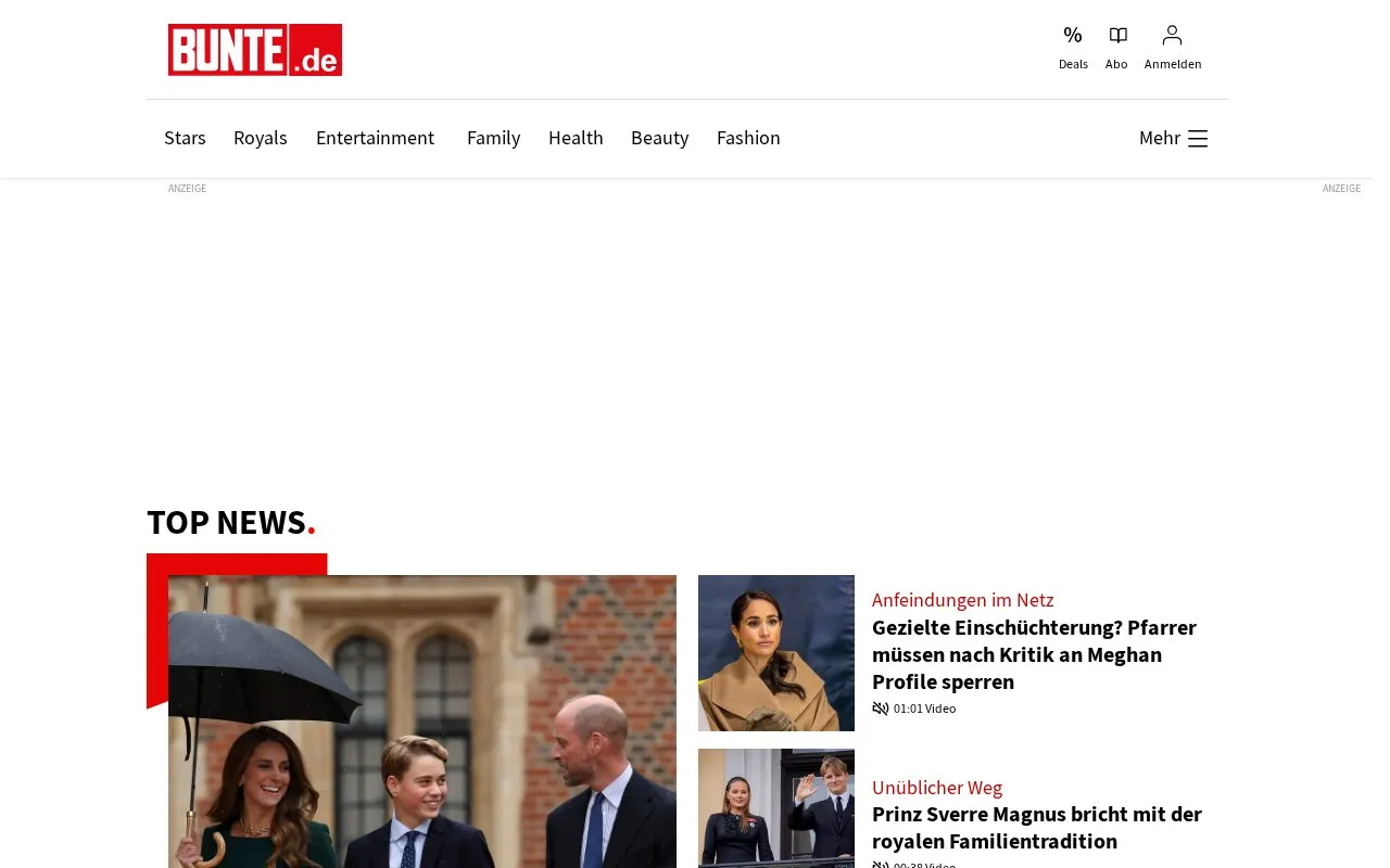 Bunte homepage screenshot