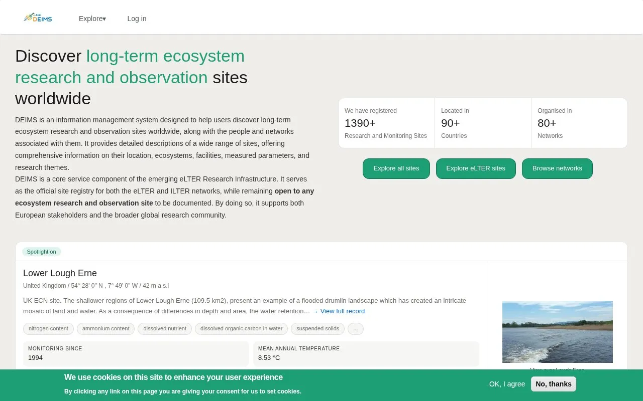 DEIMS-SDR homepage screenshot