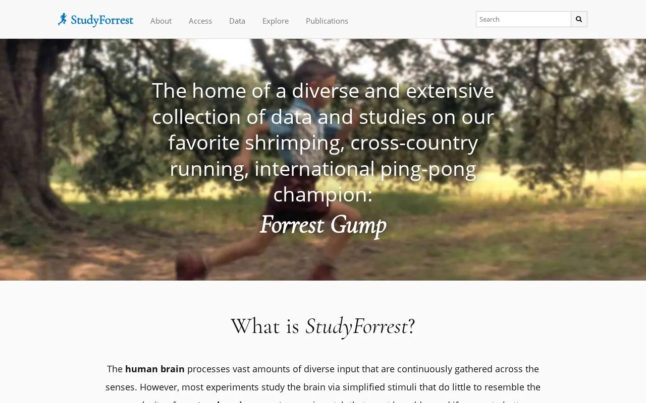 studyforrest homepage screenshot