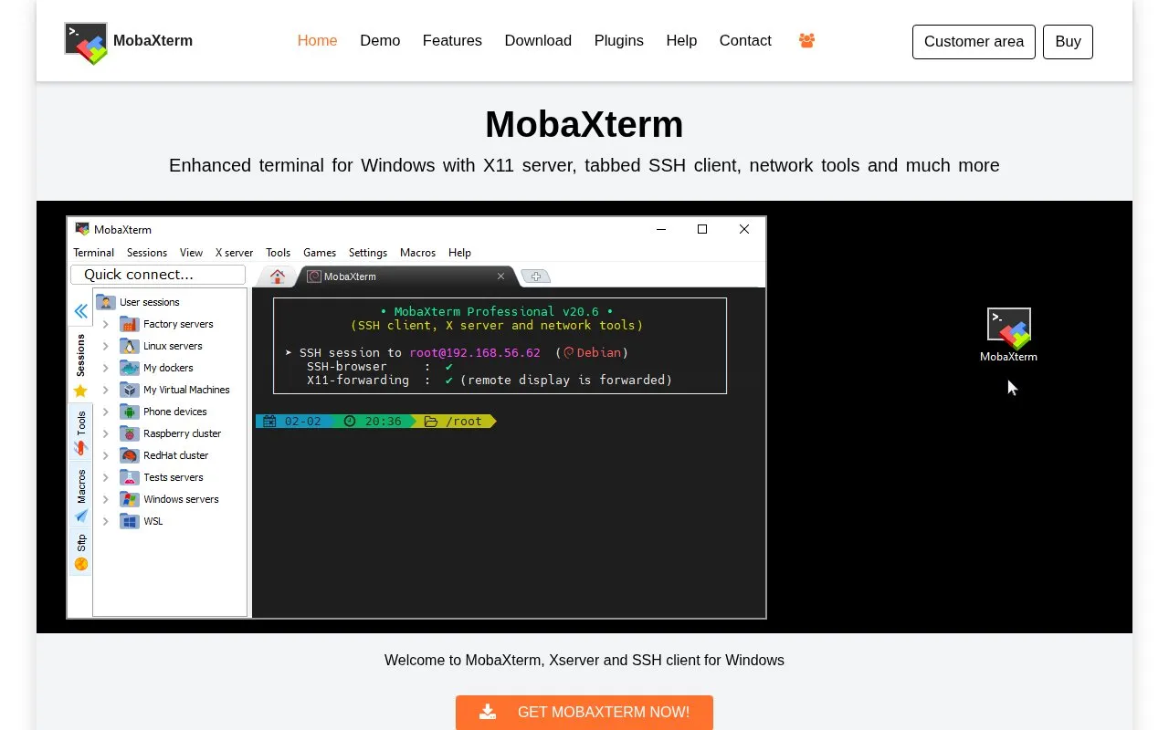 MobaXterm homepage screenshot