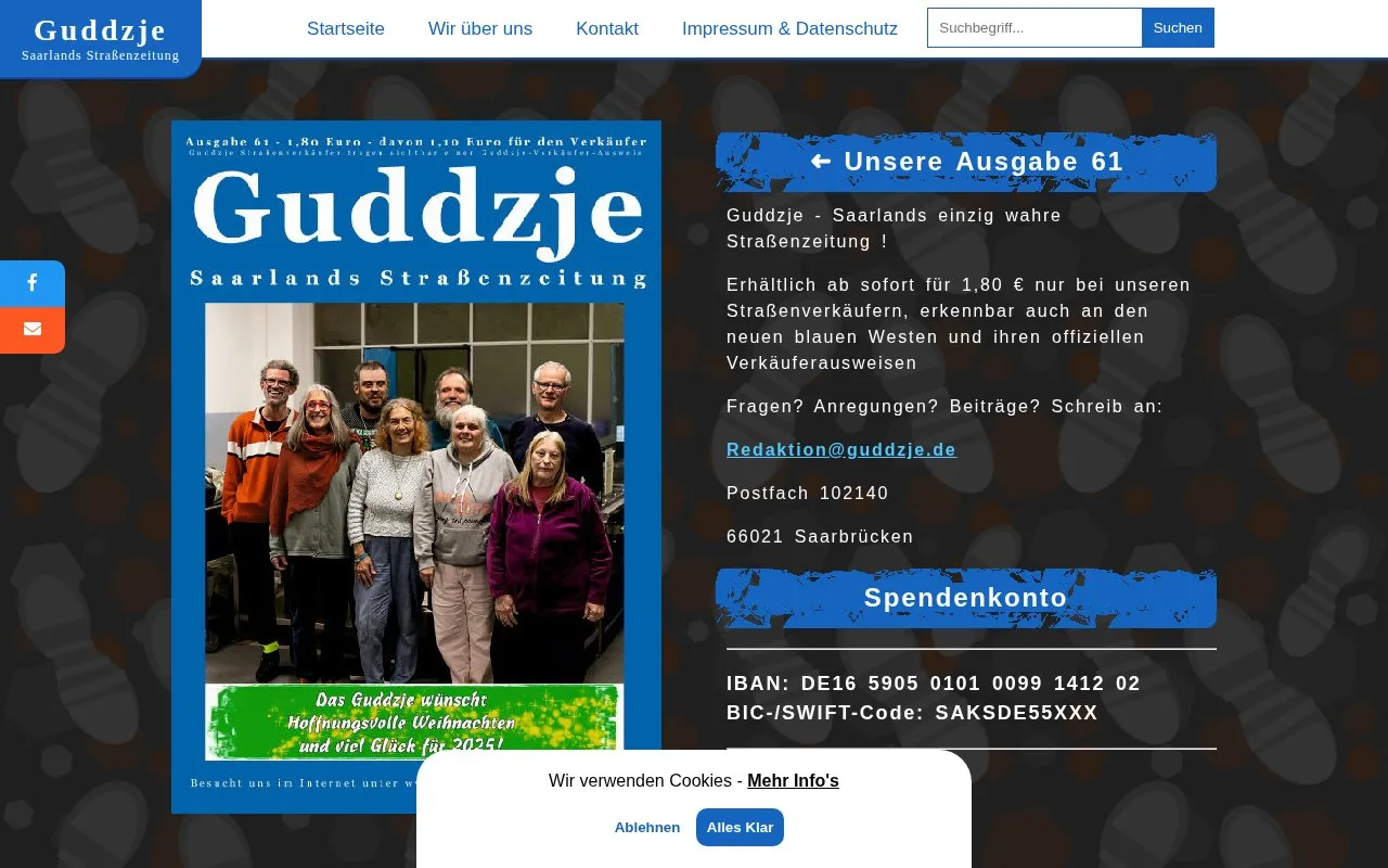 Guddzje homepage screenshot