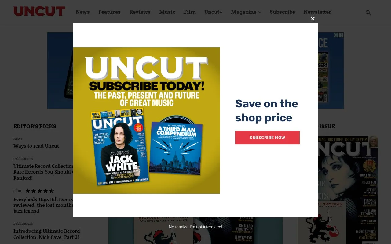 UNCUT homepage screenshot