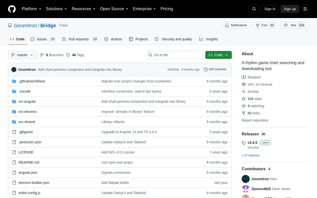 Bridge homepage screenshot