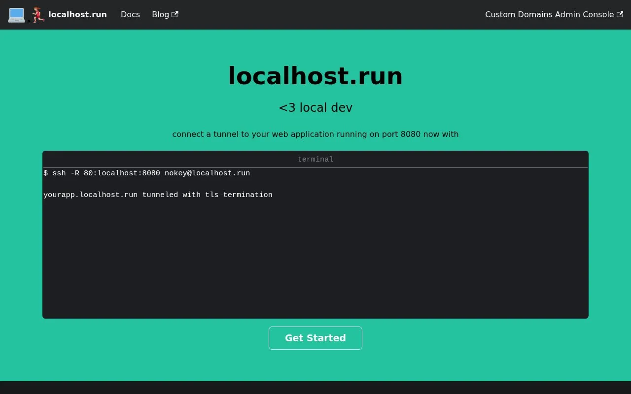 LocalHost homepage screenshot