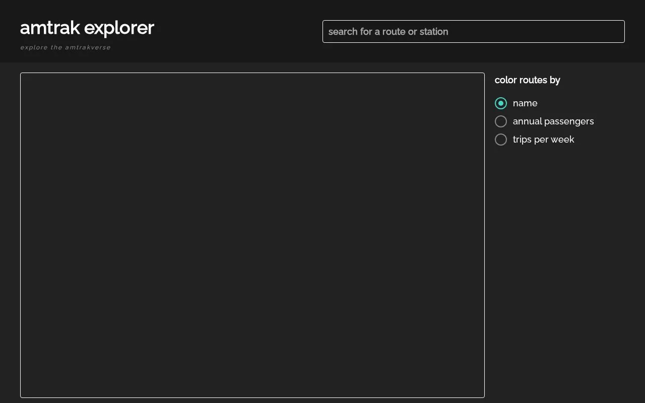 amtrak explorer homepage screenshot