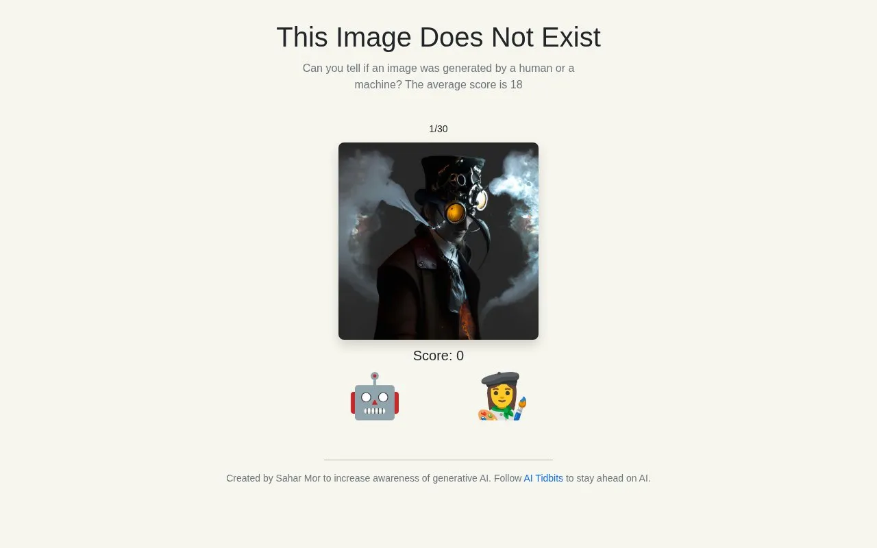 This Image Does Not Exist homepage screenshot