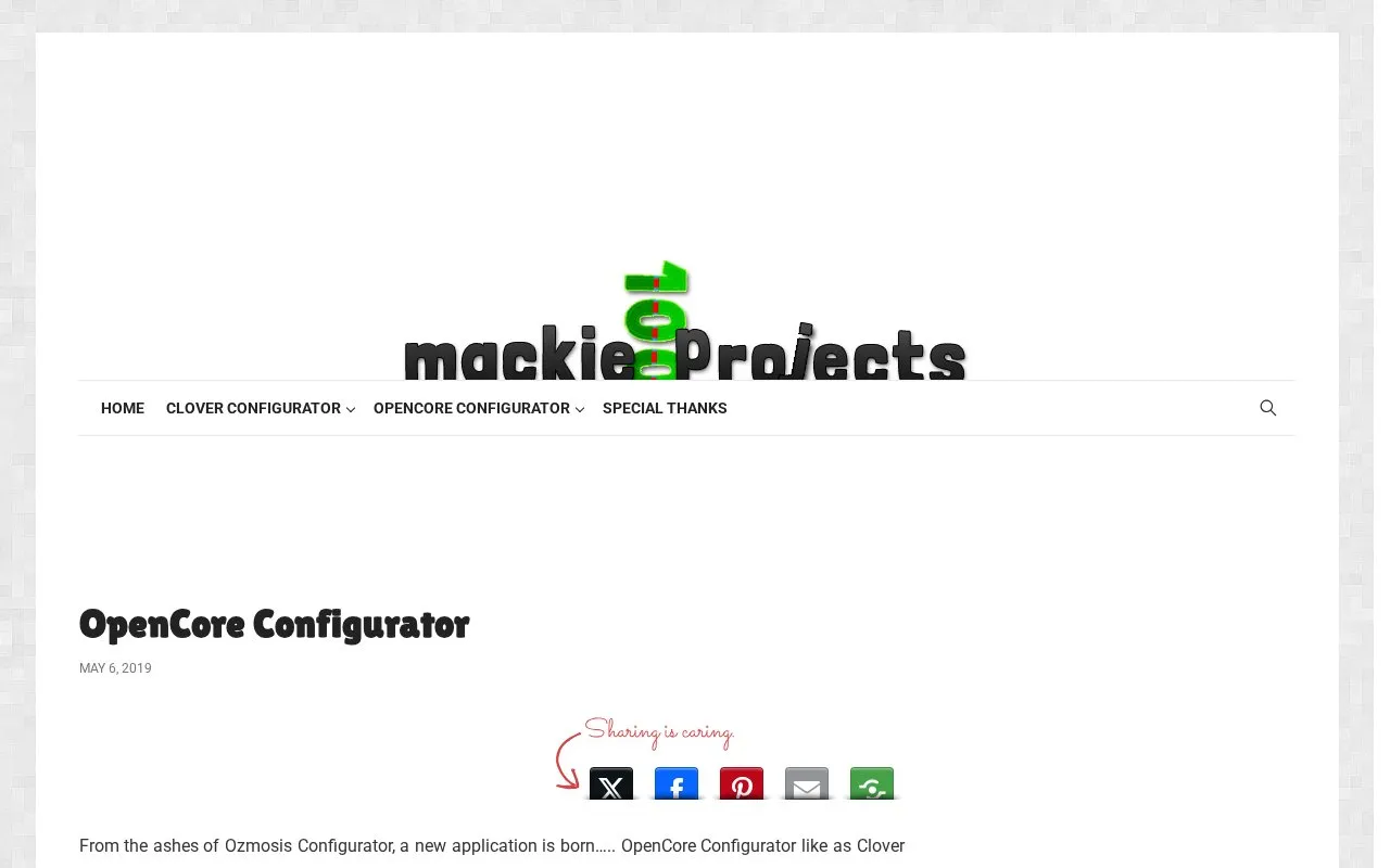 Config homepage screenshot